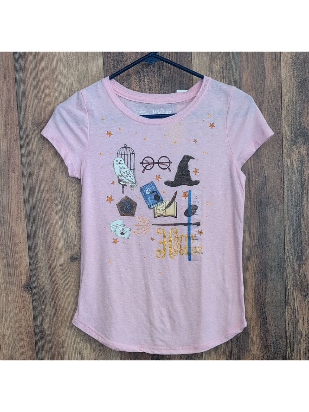 Wizarding World of Harry Potter Girl's Pink Tee L (10-12). NWT